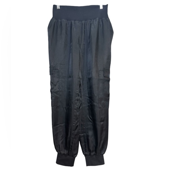 Cinq à Sept Black Satin Giles Cargo Pant - Picture 4 of 7